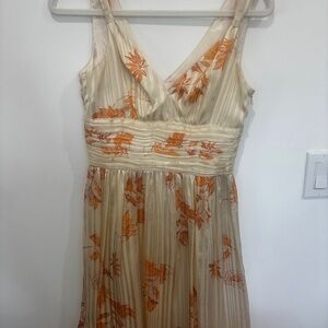 Laundry by Shelli Segal • Silk Sleeveless Dress • Size 2 • Cream & Orange